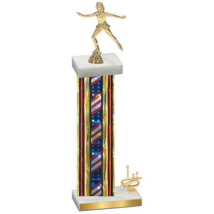 Accented Single Flag USA First Place Skater Trophy