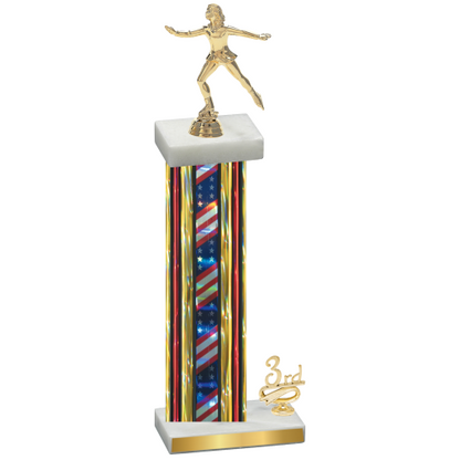 Accented Single Flag USA Third Place Skater Trophy