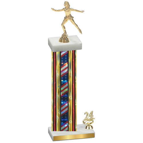 Accented Single Flag USA Year Skater Trophy