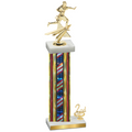 Accented Single Flag USA Second Place Flag Football Trophy