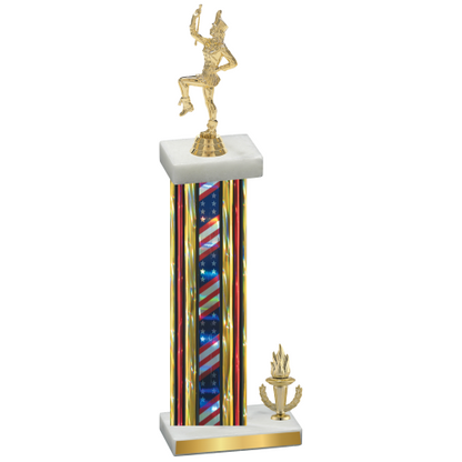 Accented Single Flag USA Victory Majorette Trophy