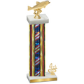 Accented Single Flag USA Fourth Place Fishing Trophy