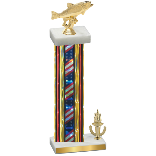 Accented Single Flag USA Victory Fishing Trophy