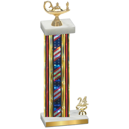 Accented Single Flag USA Year Academics Trophy