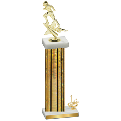 Accented Single Gold Glacier First Place Football Trophy