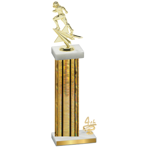 Accented Single Gold Glacier Fourth Place Football Trophy