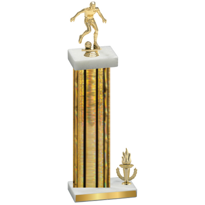 Accented Single Gold Glacier Victory Soccer Trophy