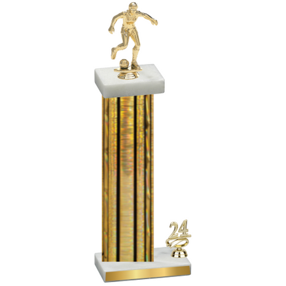 Accented Single Gold Glacier Year Soccer Trophy