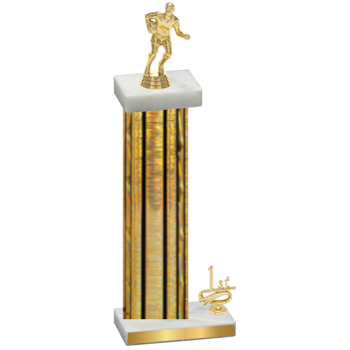 Accented Single Gold Glacier First Place Rugby Trophy