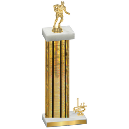 Accented Single Gold Glacier First Place Rugby Trophy