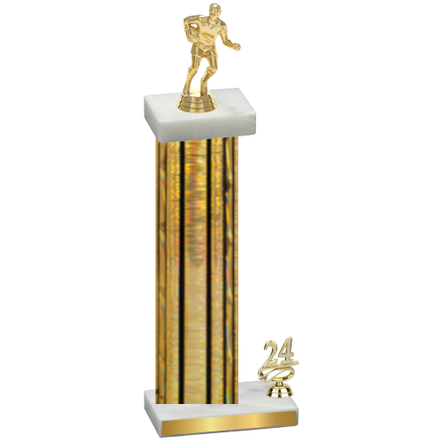 Accented Single Gold Glacier Year Rugby Trophy