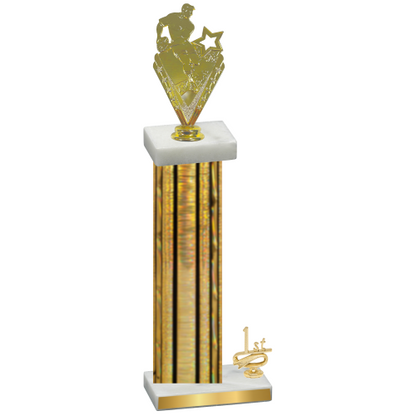 Accented Single Gold Glacier First Place Rugby Trophy