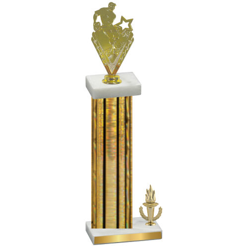 Accented Single Gold Glacier Victory Rugby Trophy