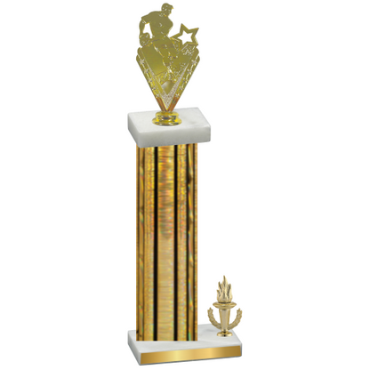 Accented Single Gold Glacier Victory Rugby Trophy