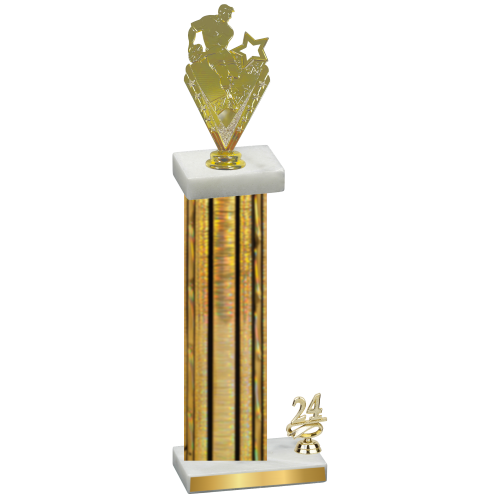 Accented Single Gold Glacier Year Rugby Trophy