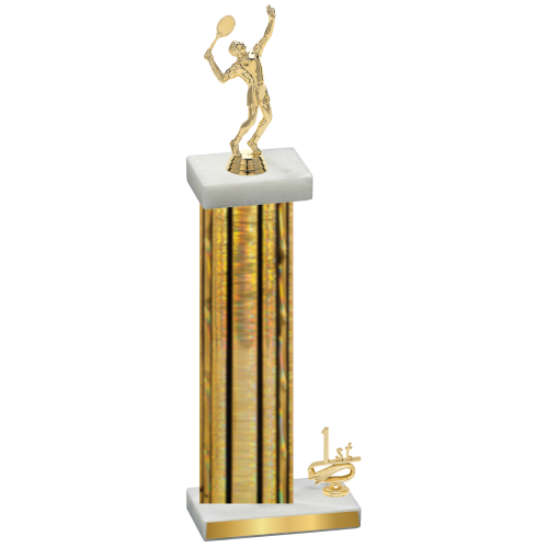 Accented Single Gold Glacier First Place Tennis Trophy