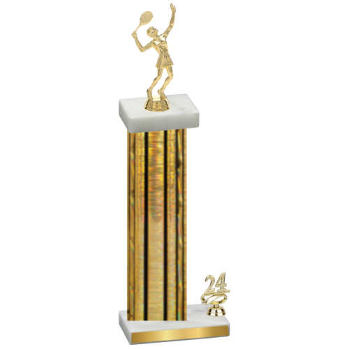 Accented Single Gold Glacier Year Tennis Trophy