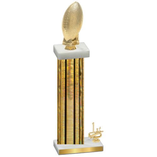 Accented Single Gold Glacier First Place Football Trophy