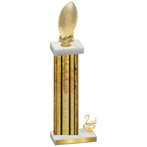 Accented Single Gold Glacier Second Place Football Trophy