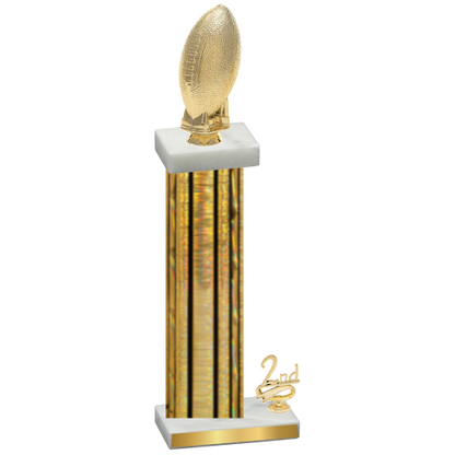 Accented Single Gold Glacier Second Place Football Trophy