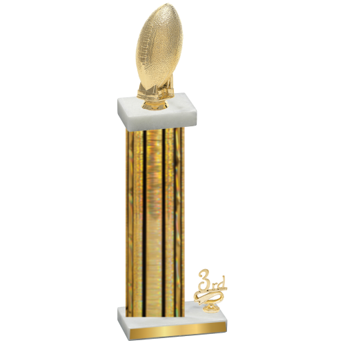 Accented Single Gold Glacier Third Place Football Trophy