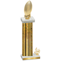Accented Single Gold Glacier Fourth Place Football Trophy