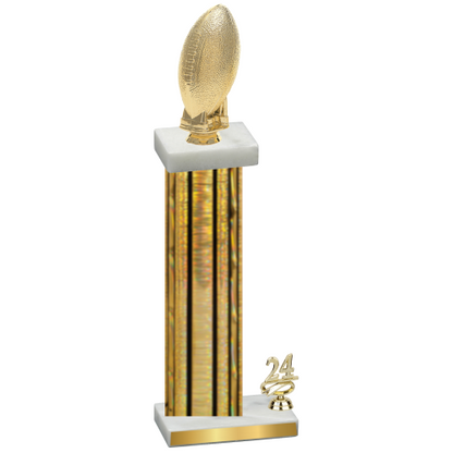 Accented Single Gold Glacier Year Football Trophy