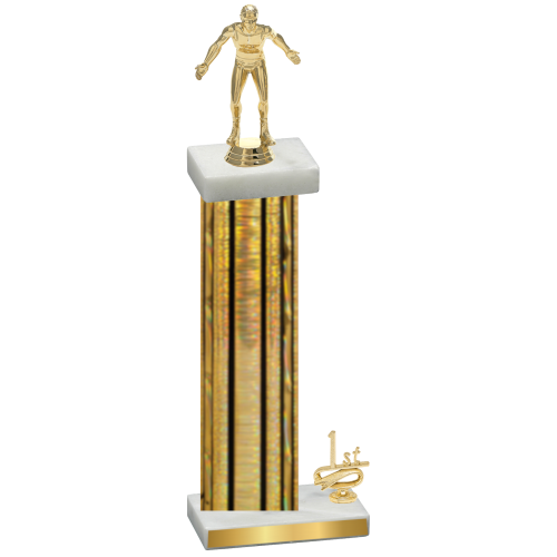 Accented Single Gold Glacier First Place Wrestling Trophy