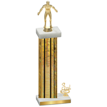 Accented Single Gold Glacier Third Place Wrestling Trophy