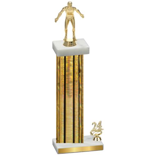 Accented Single Gold Glacier Year Wrestling Trophy