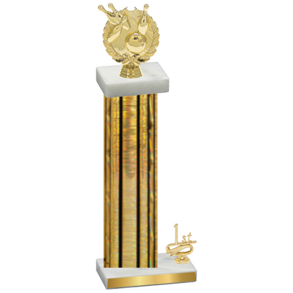 Accented Single Gold Glacier First Place Bowling Trophy