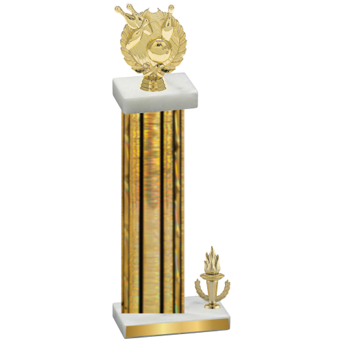 Accented Single Gold Glacier Victory Bowling Trophy