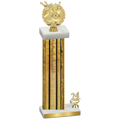 Accented Single Gold Glacier Year Bowling Trophy