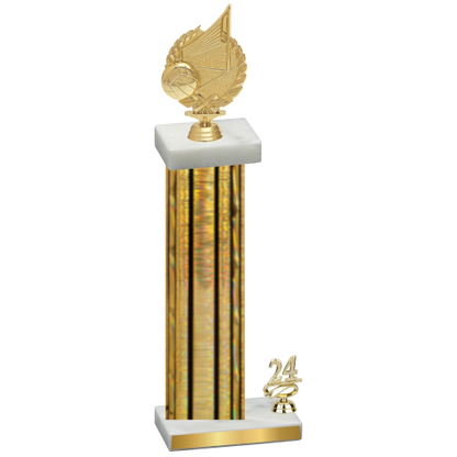 Accented Single Gold Glacier Year Volleyball Trophy