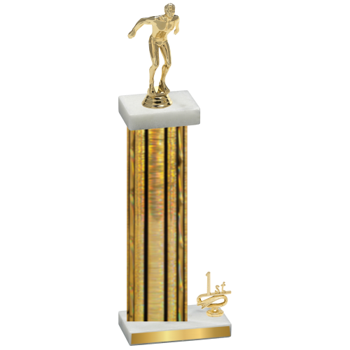 Accented Single Gold Glacier First Place Swimming Trophy