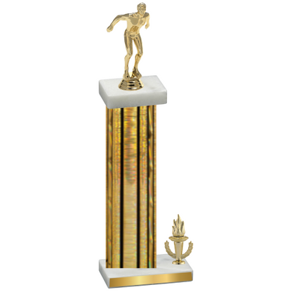 Accented Single Gold Glacier Victory Swimming Trophy