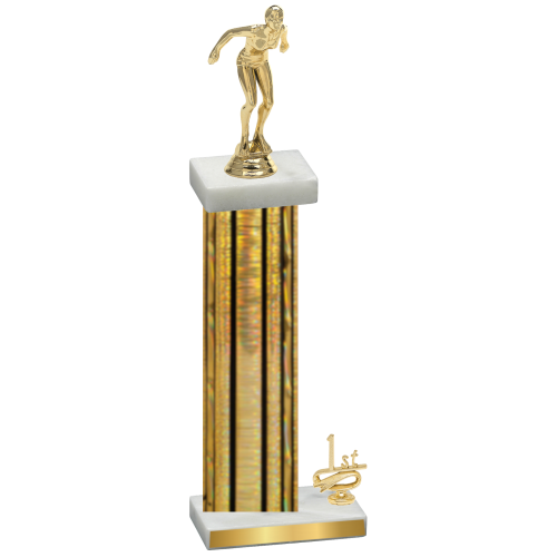 Accented Single Gold Glacier First Place Tennis Trophy