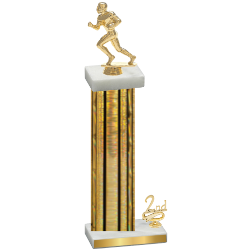 Accented Single Gold Glacier Second Place Football Trophy