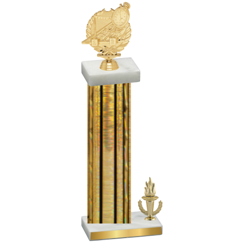 Accented Single Gold Glacier Victory Swimming Trophy