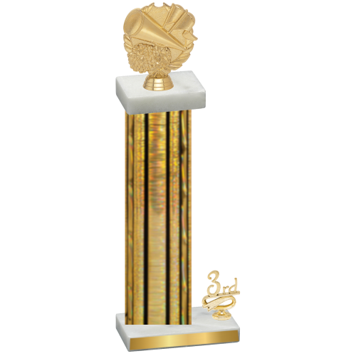 Accented Single Gold Glacier Third Place Cheerleading Trophy