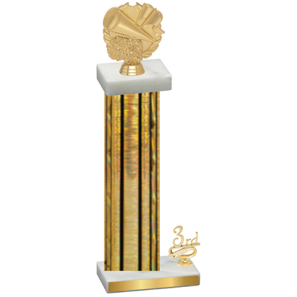 Accented Single Gold Glacier Third Place Cheerleading Trophy