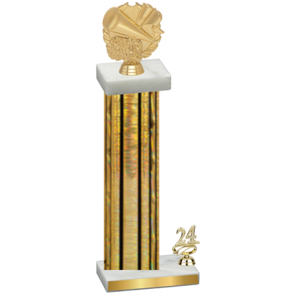 Accented Single Gold Glacier Year Cheerleading Trophy