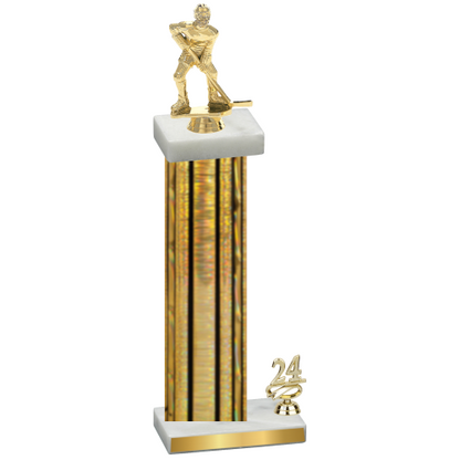 Accented Single Gold Glacier Year Hockey Trophy