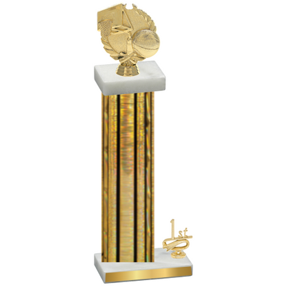 Accented Single Gold Glacier First Place Basketball Trophy