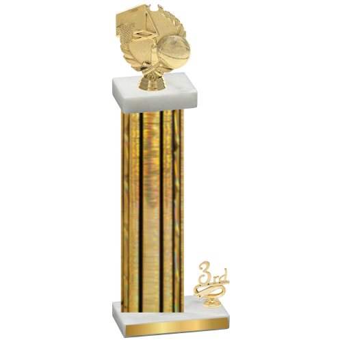 Accented Single Gold Glacier Third Place Basketball Trophy