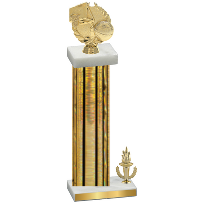 Accented Single Gold Glacier Victory Basketball Trophy