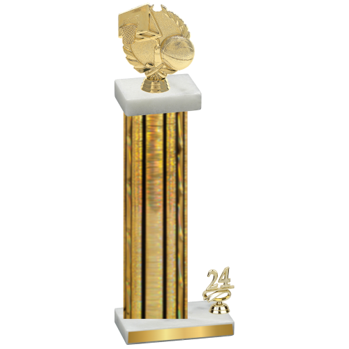 Accented Single Gold Glacier Year Basketball Trophy