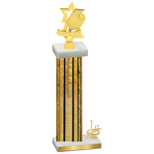Accented Single Gold Glacier First Place Pickleball Trophy