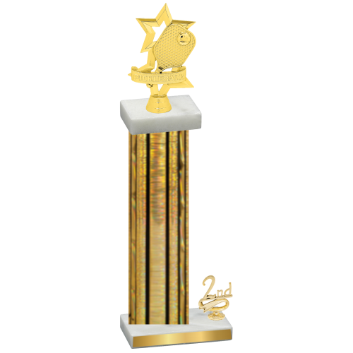 Accented Single Gold Glacier Second Place Pickleball Trophy