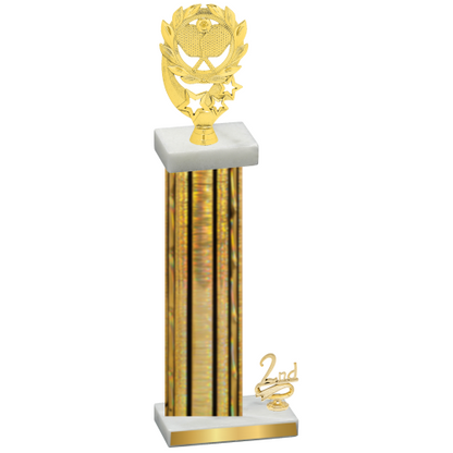 Accented Single Gold Glacier Second Place Pickleball Trophy